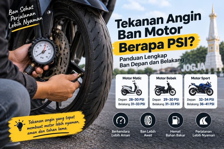 Tekanan Angin Ban Motor Berapa PSI? Panduan Lengkap Ban Depan dan Belakang