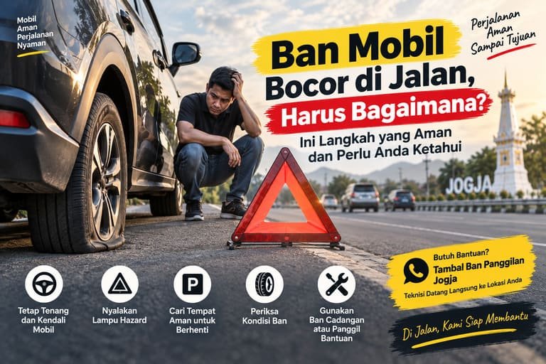 Ban Mobil Bocor di Jalan, Harus Bagaimana? Ini Langkah yang Aman