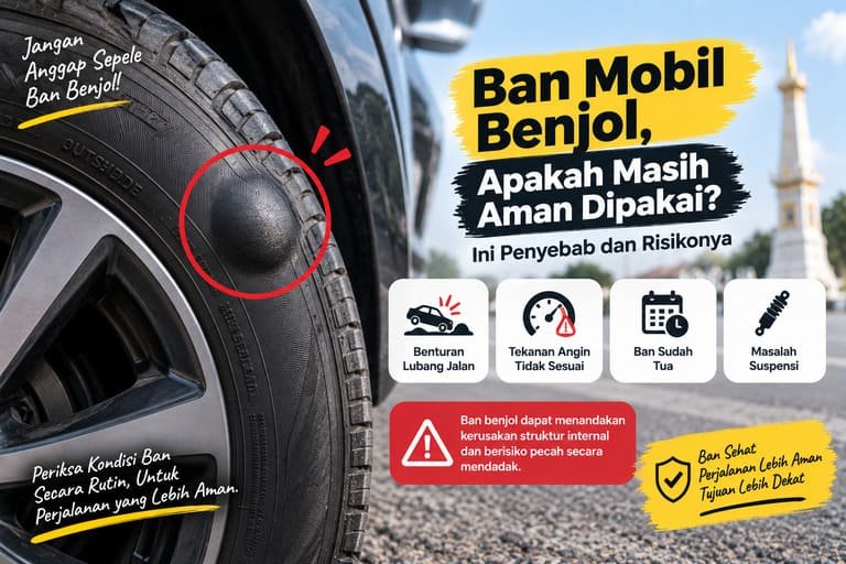 Ban Mobil Benjol, Apakah Masih Aman Dipakai? Ini Penyebab dan Risikonya
